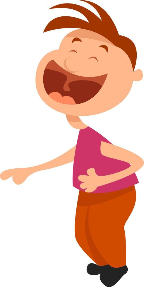 Guy laughing, illustration, vector on white background