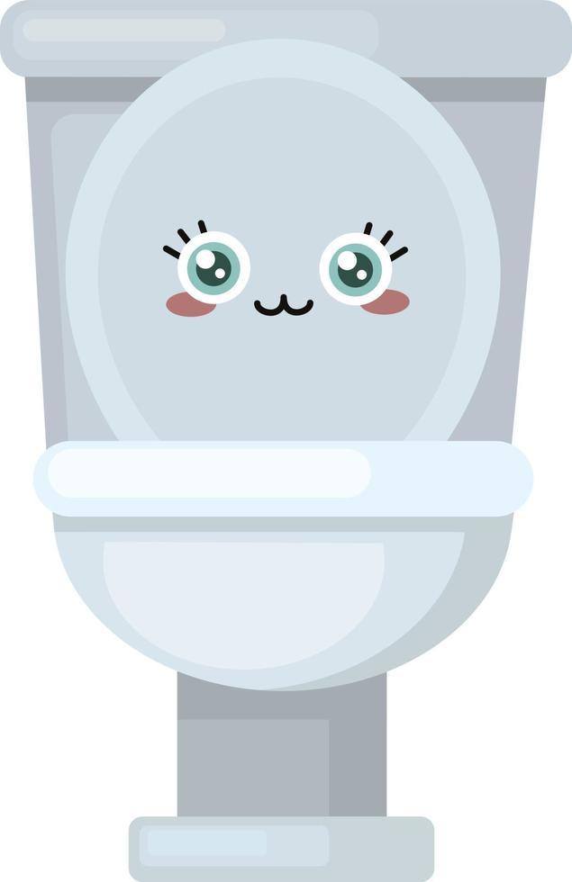 Cute toilet, illustration, vector on white background.