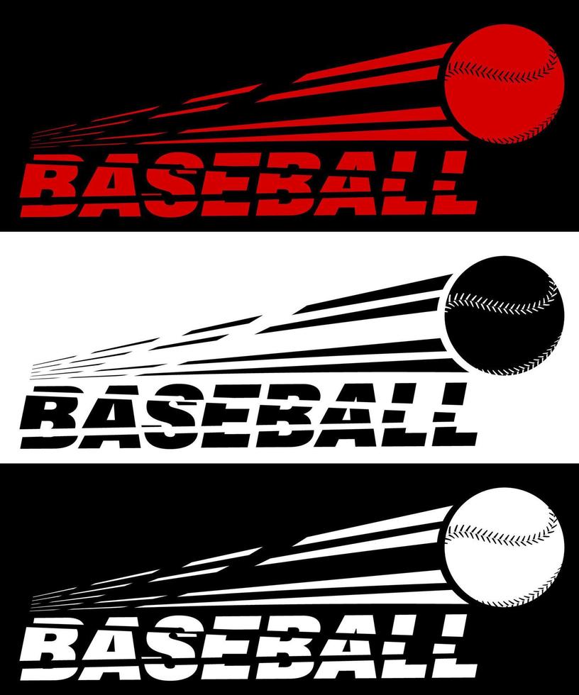 Letras de béisbol rotas por béisbol volador. equipo de deporte. deportes de equipo en América. Estilo de vida activo. vector