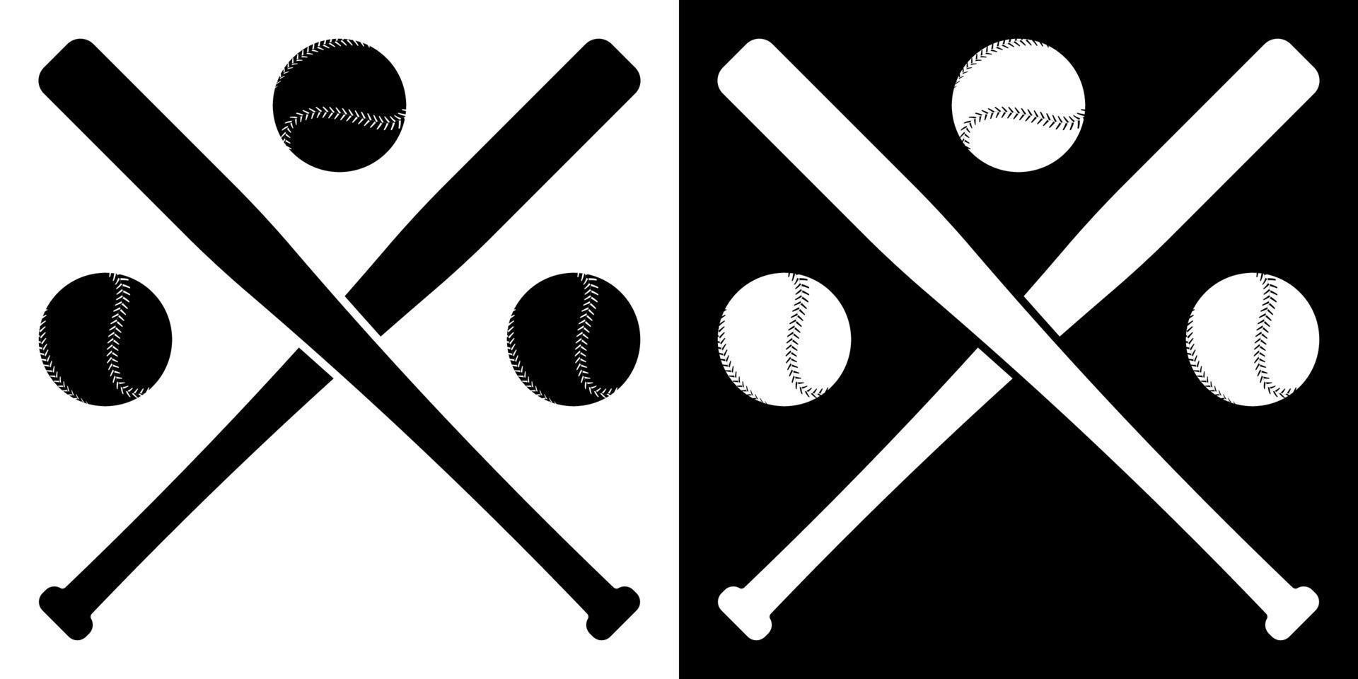 crossed sports baseball bats with balls. American national sport. Active lifestyle. Realistic vector