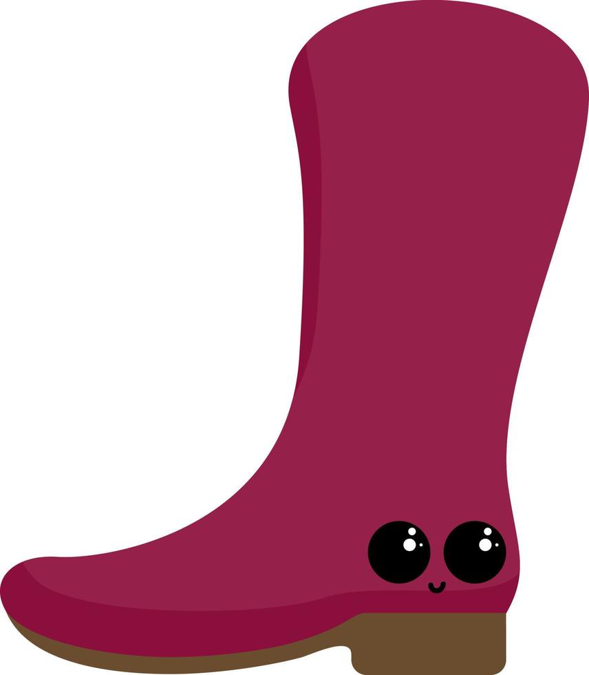 Pink boot, illustration, vector on white background.