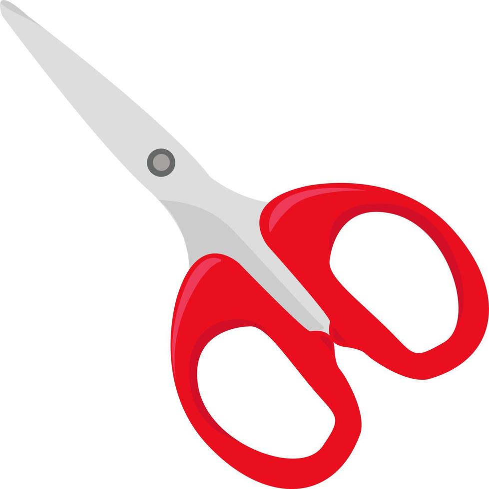 Red scissors, illustration, vector on white background