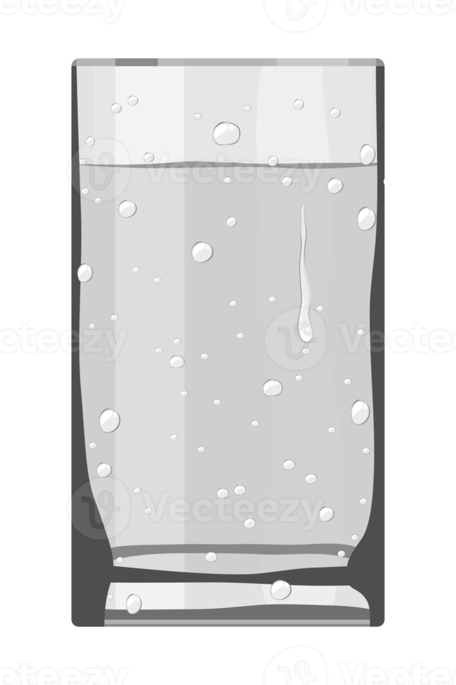 Glass with water in flat design png