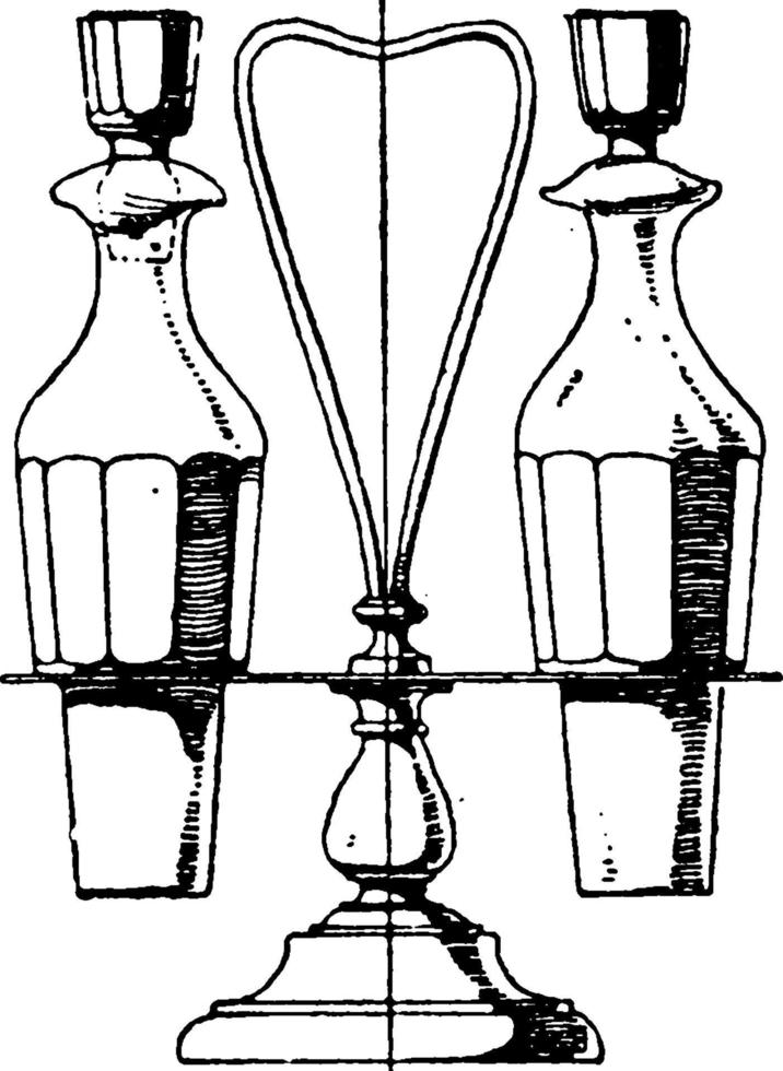 Modern Cruet-Frame, vintage illustration. vector