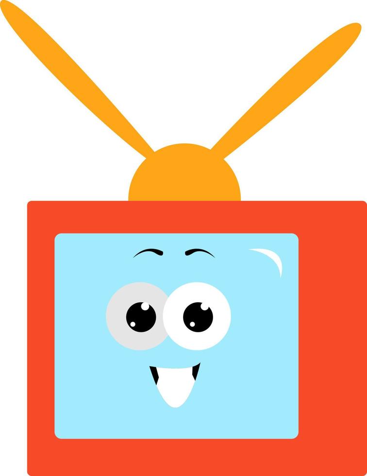 Tv de juguete, ilustración, vector sobre fondo blanco.