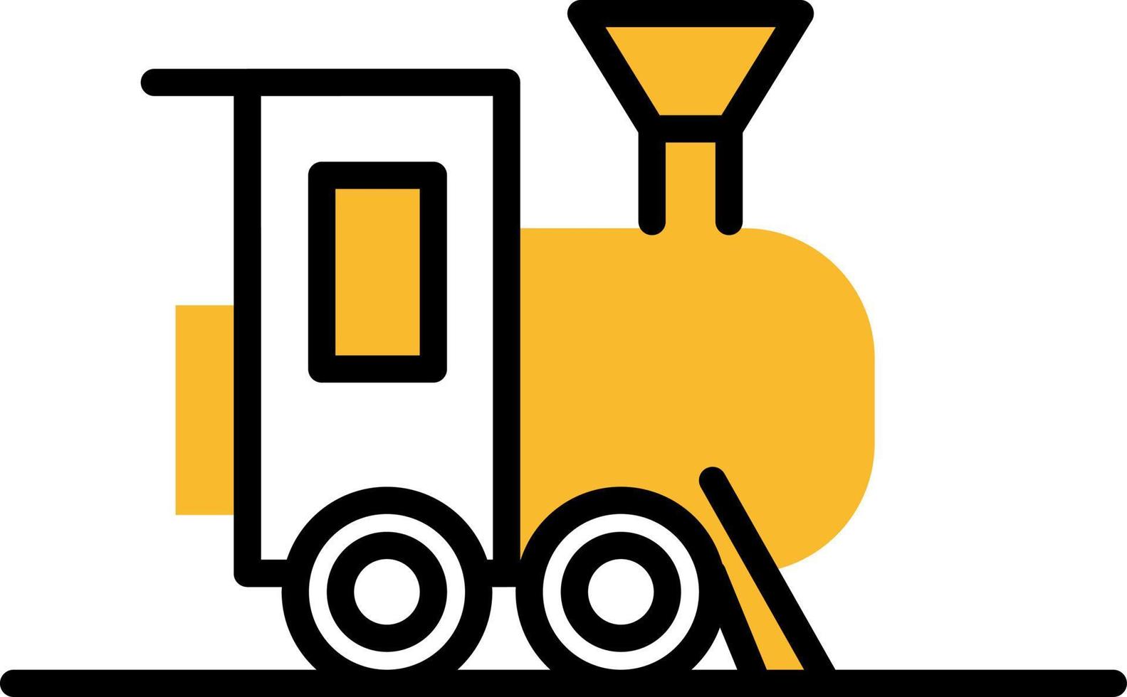Amusment train ride, illustration, vector on a white background.