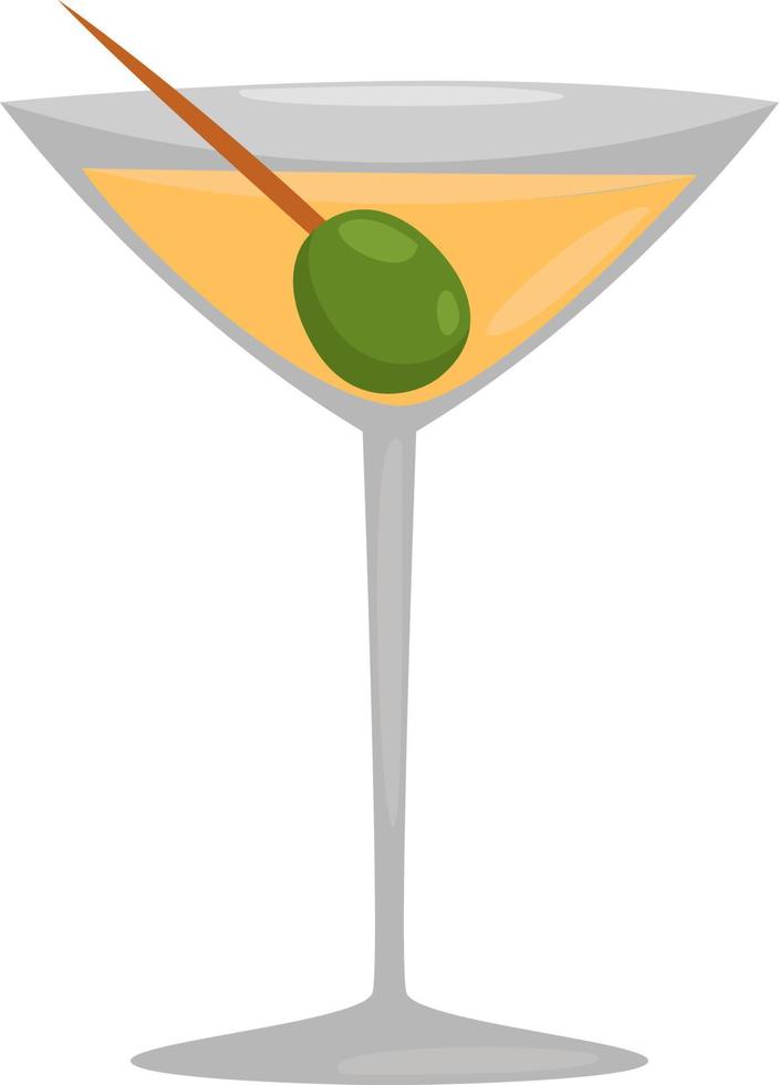cóctel de martini, ilustración, vector sobre fondo blanco
