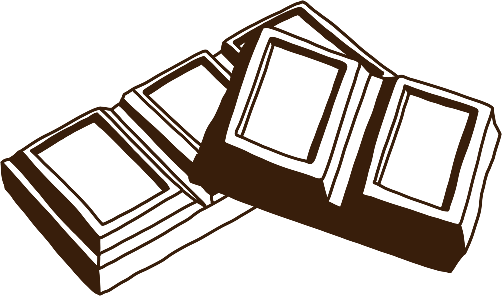 doodling freehand outline sketch drawing of a chocolate bar. png