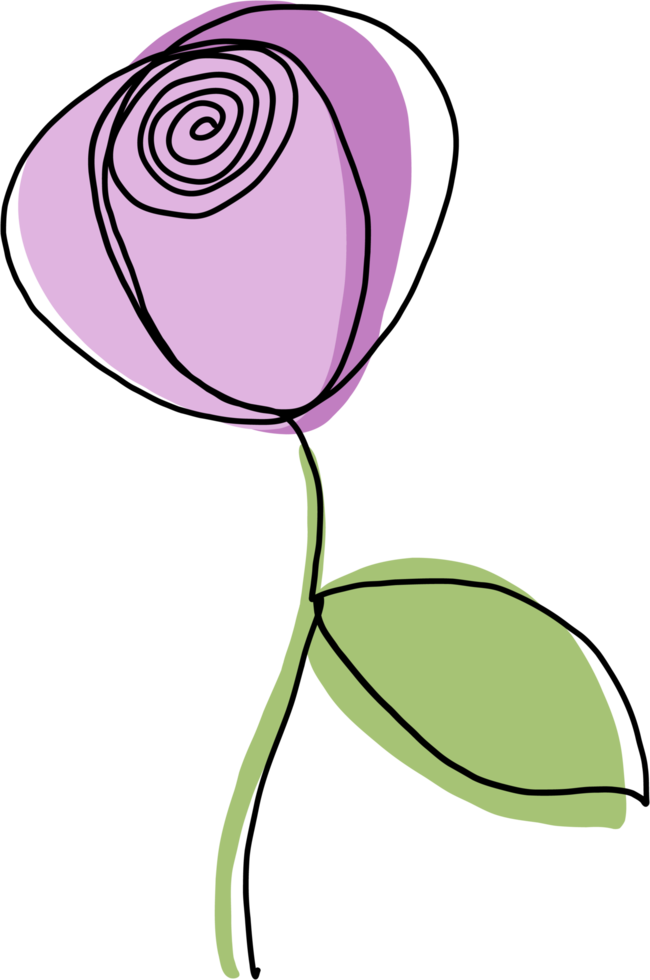 dessin au trait continu à main levée de fleur de simplicité png