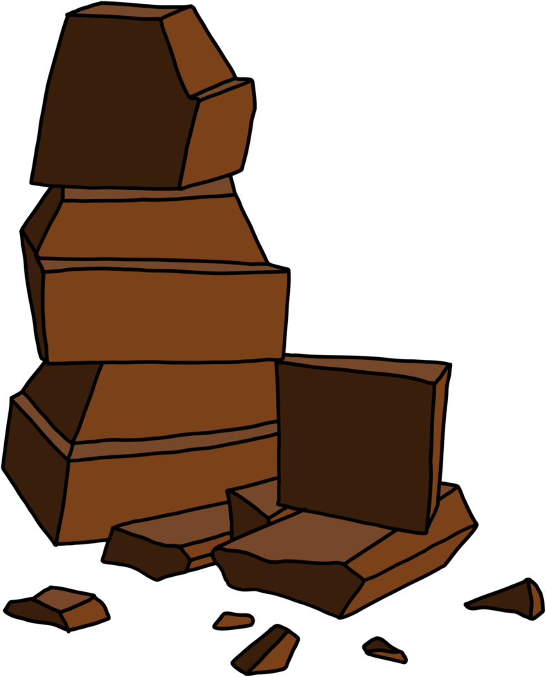 doodling freehand outline sketch drawing of a chocolate bar. png