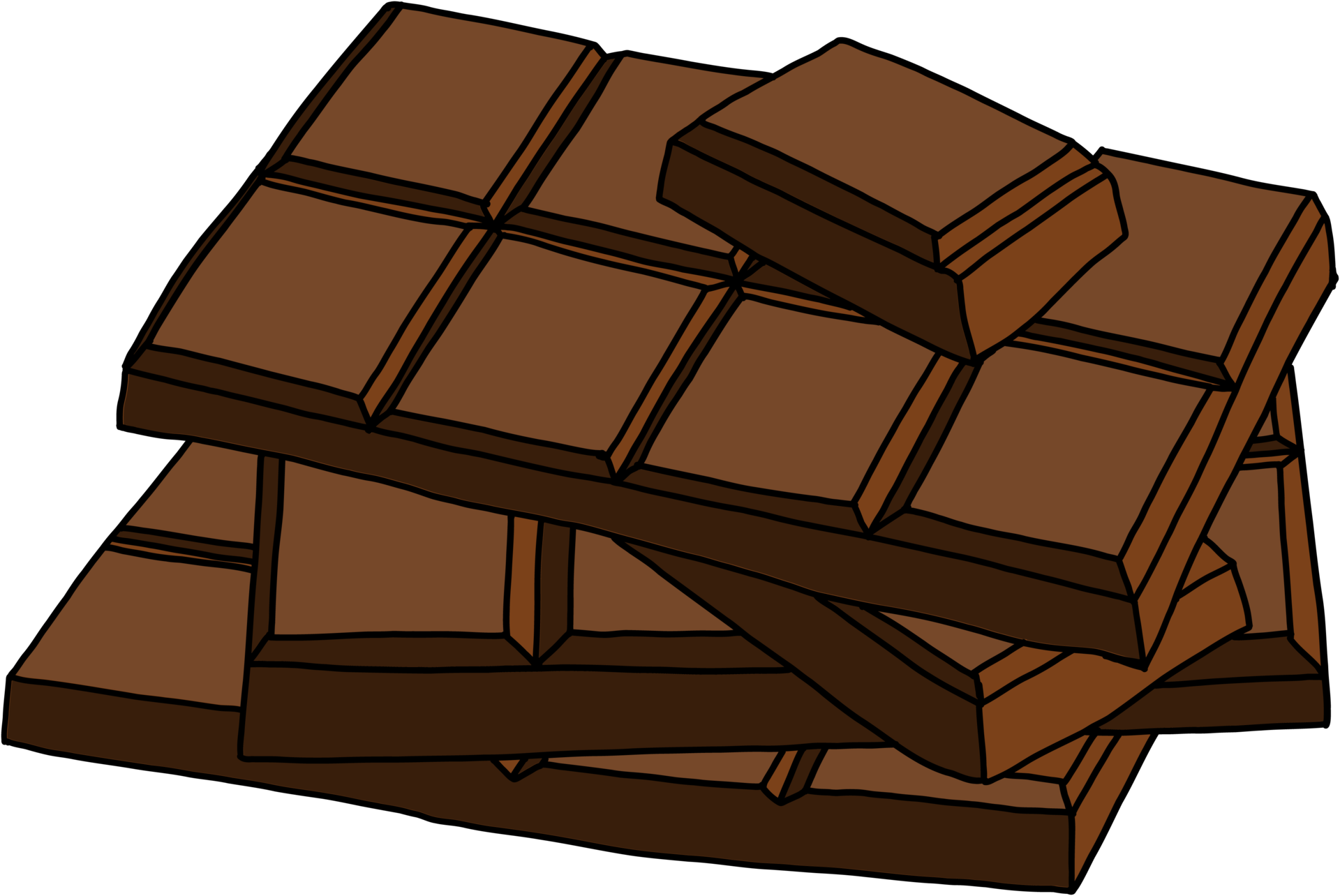 Premium Vector | Pieces of black and white chocolate bar vector sketch  large chunks a whole bar of chocolate