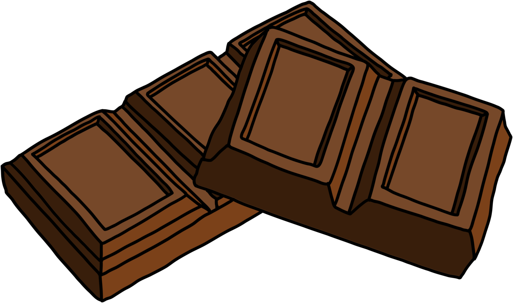 doodling freehand outline sketch drawing of a chocolate bar. png