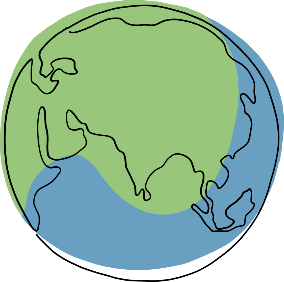 Free earth doodle continuous line freehand drawing. 13743542 PNG with  Transparent Background
