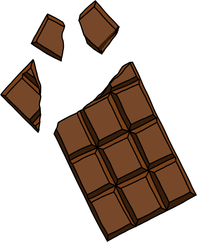 griffonner à main levée le dessin d'esquisse d'une barre de chocolat. png