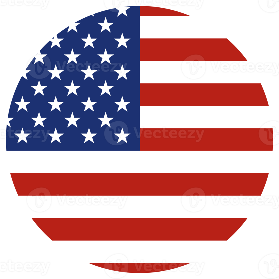 United States flag round icon. American flag png