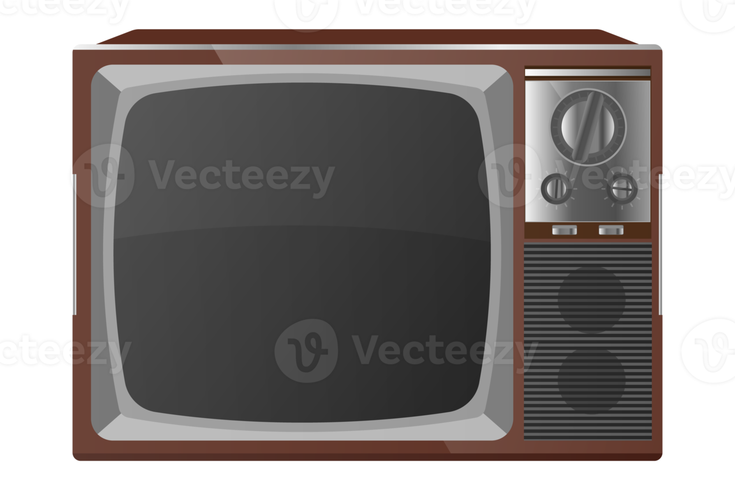 brown classic old wooden tv png