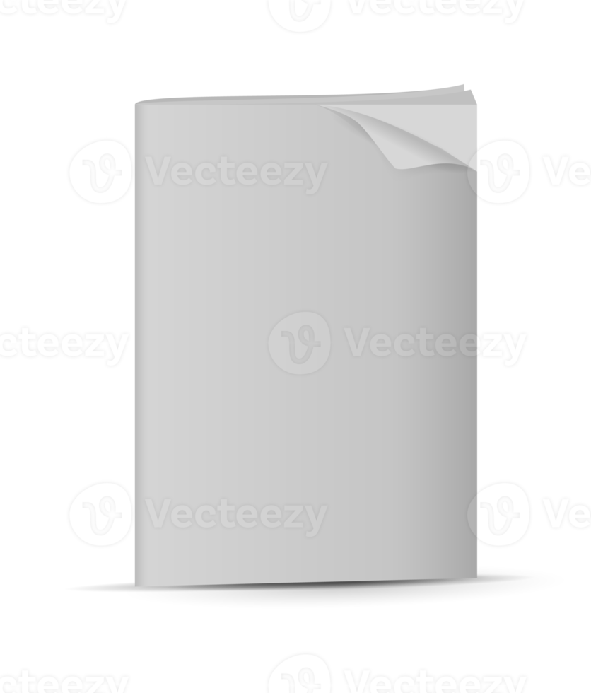 Blank book cover over png