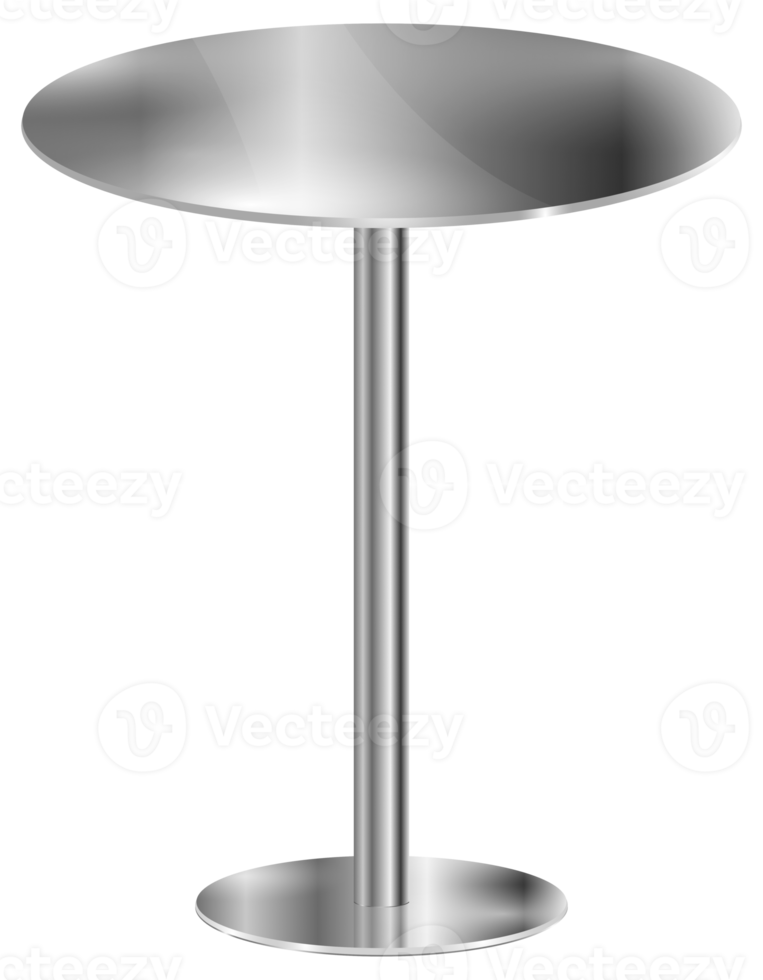 3D illustration of blank metal round table png