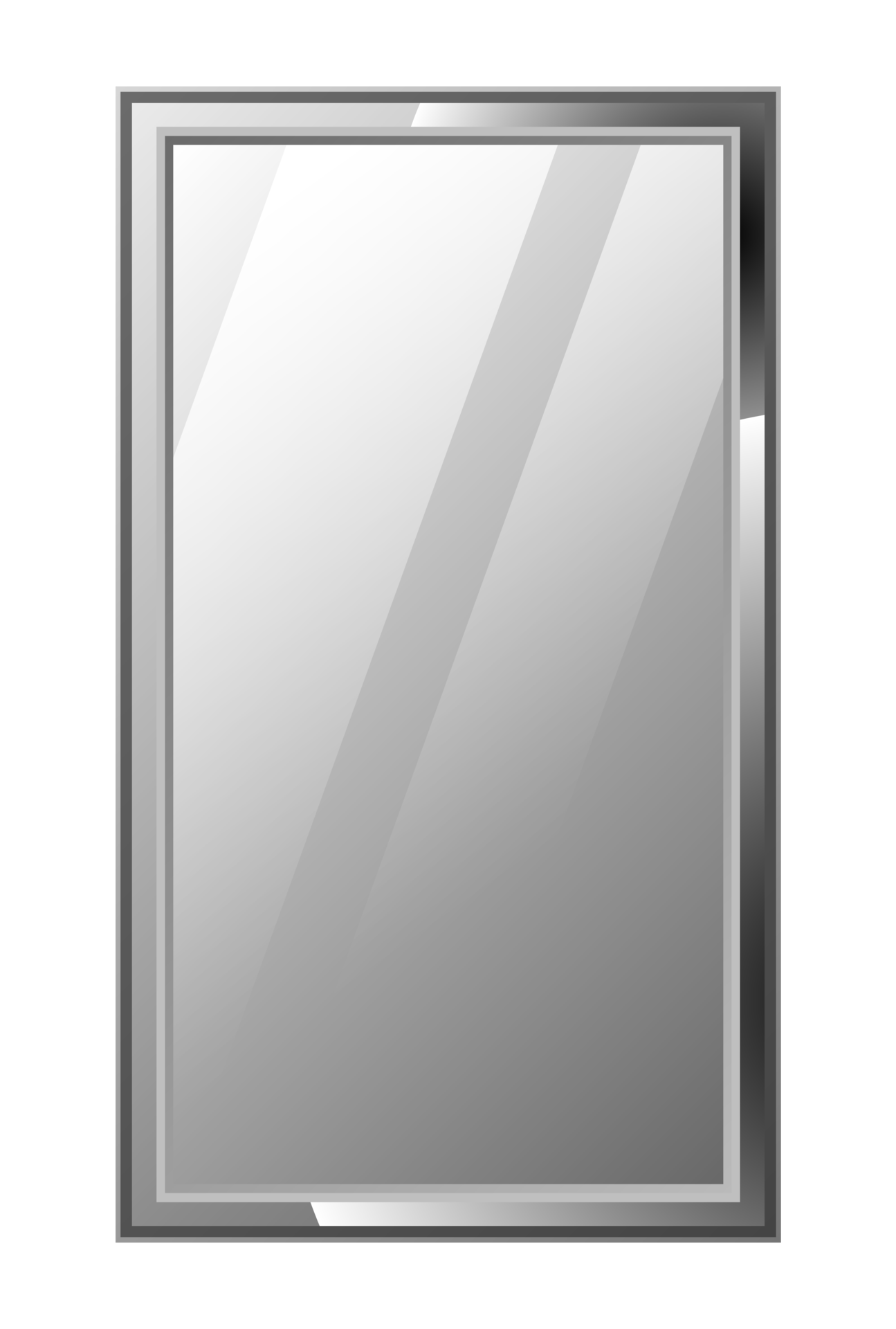 Realistic rectangle mirror with metal frame 13743759 PNG