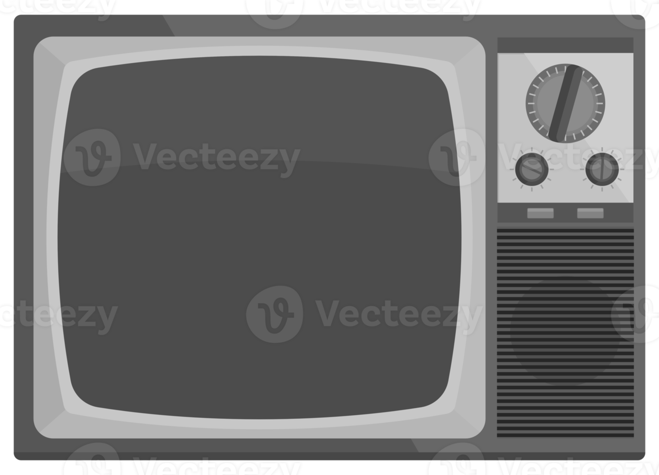 Black old tv in flat design png