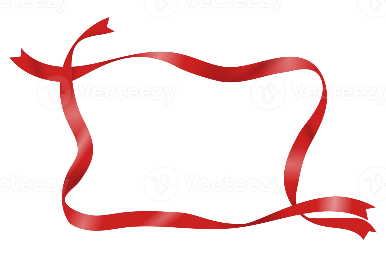 marco de cinta ondulada roja png