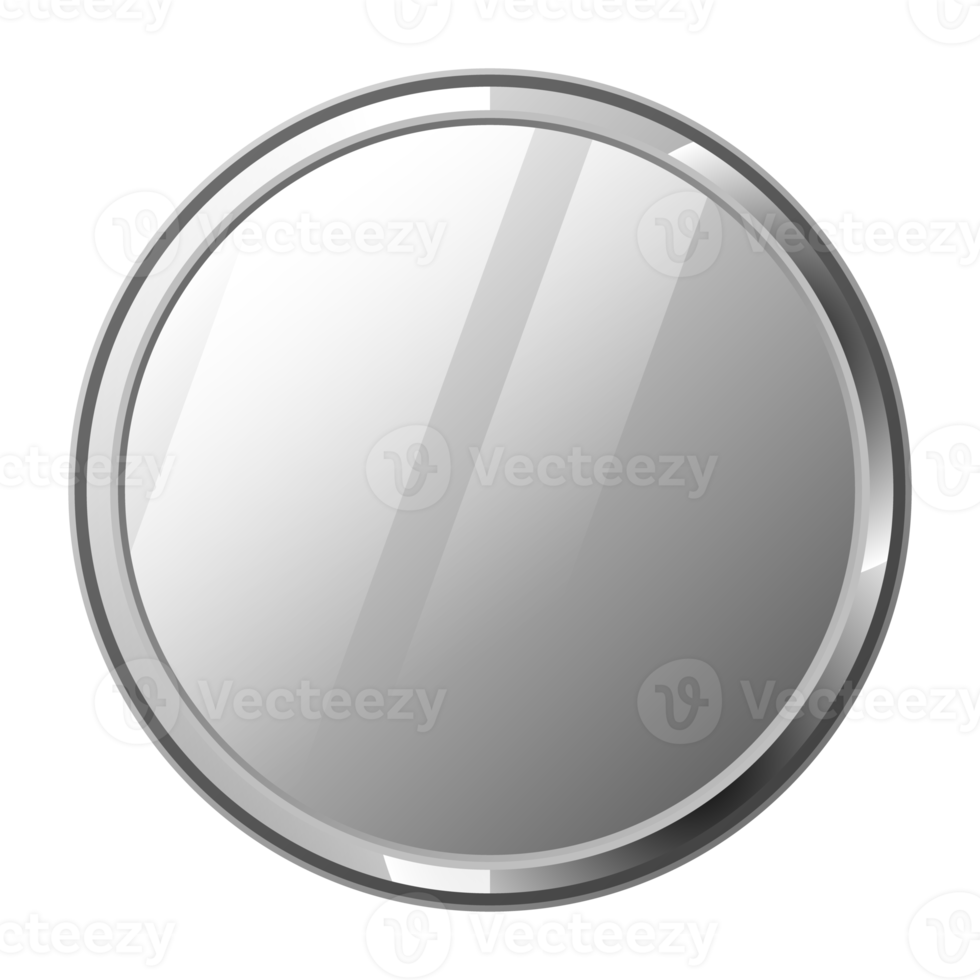 Realistic round mirror with metal frame png