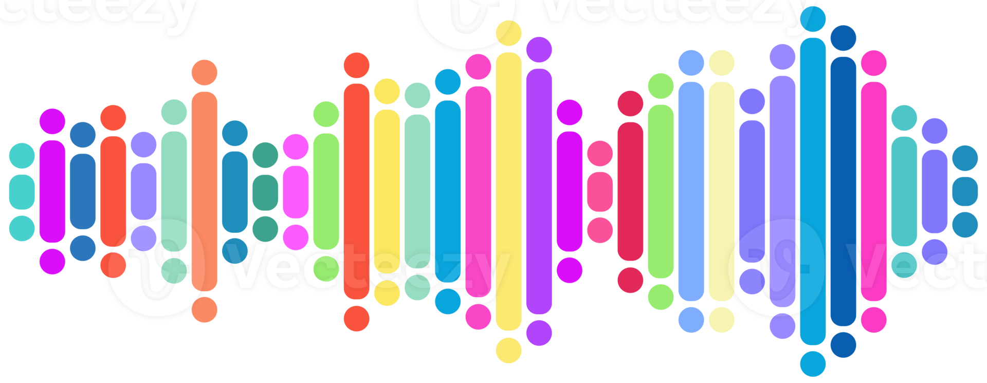 Colorful sound wave png