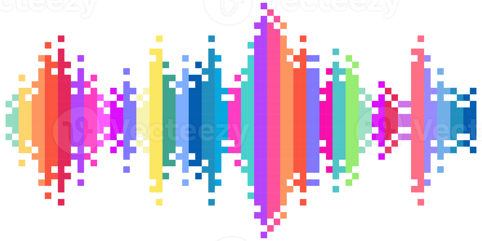 Colorful sound wave png