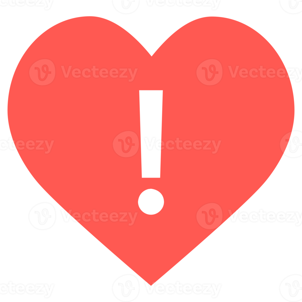 Red Heart with Exclamation Mark Icon png