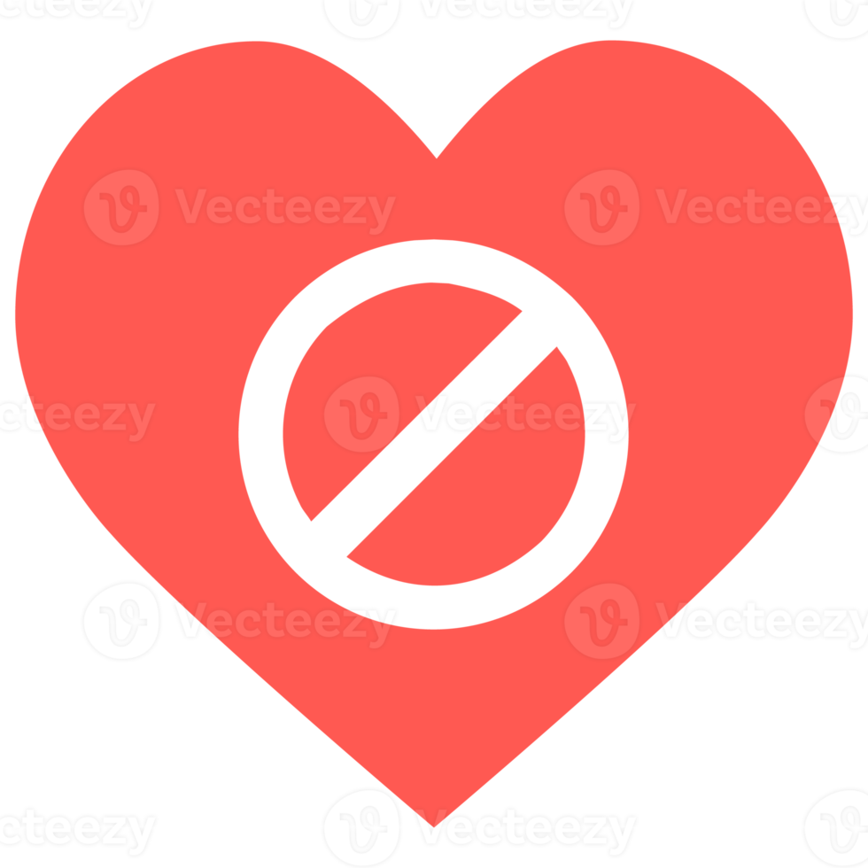 icono de corazón prohibido png