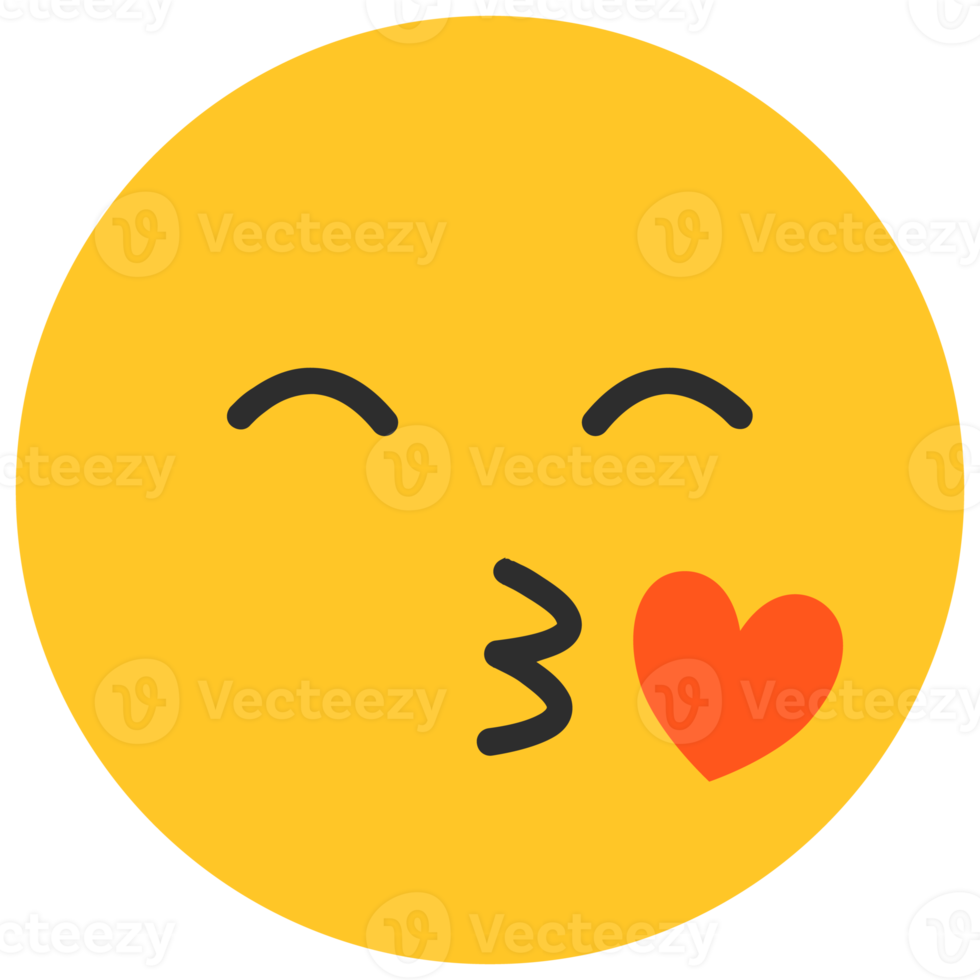 Gesicht weht ein Kuss-Emoji png