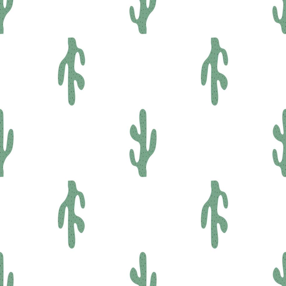 lindo patrón sin costuras de cactus dibujados a mano. símbolo mexicano. tema del salvaje oeste. impresión vectorial de moda de color dibujada a mano. vector