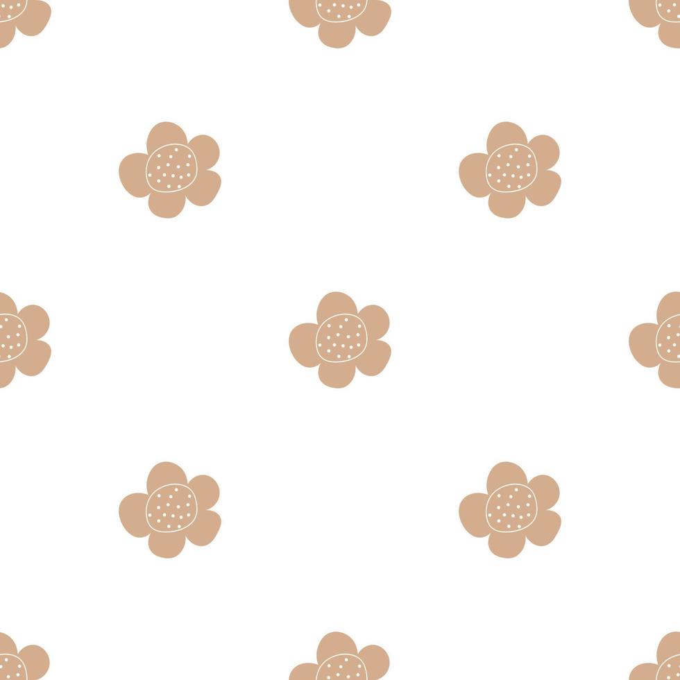 patrón floral vector transparente con flores. flor de primavera estilo infantil simple dibujado a mano. bastante ditsy para tela, textil, papel pintado. papel digital en fondo blanco