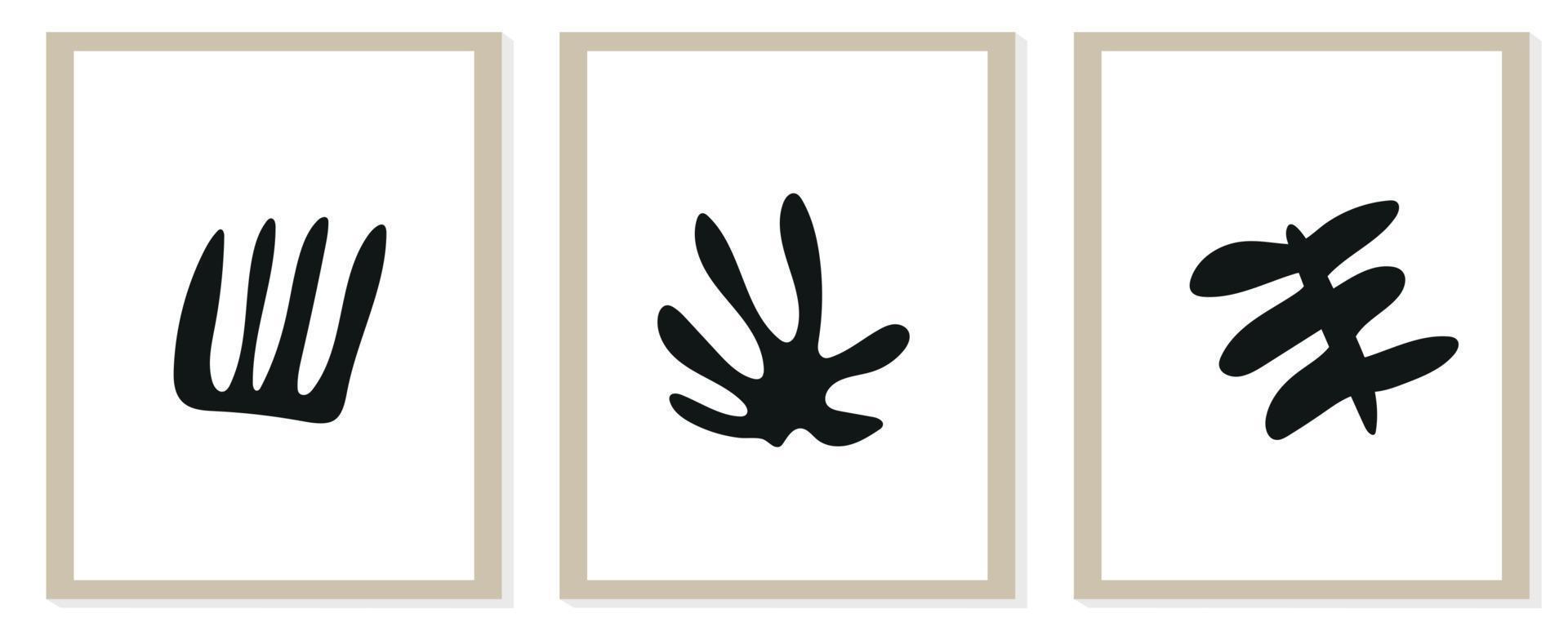 Trendy modern abstract matisse composition with geometric organic shape vector illustration