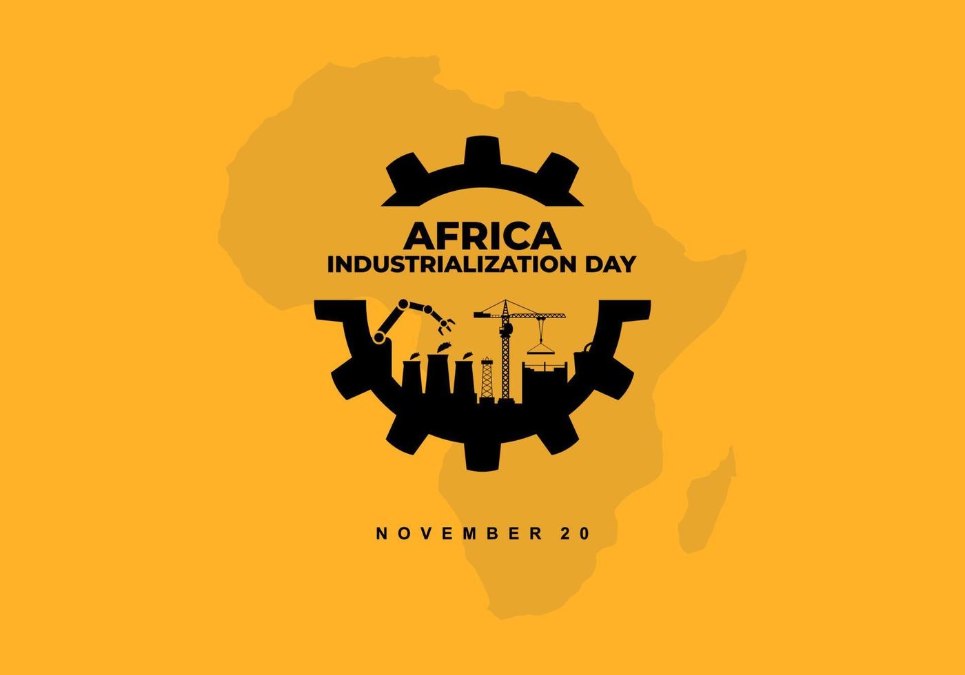 fondo del día de la industrialización de áfrica con la industria del mapa de áfrica vector