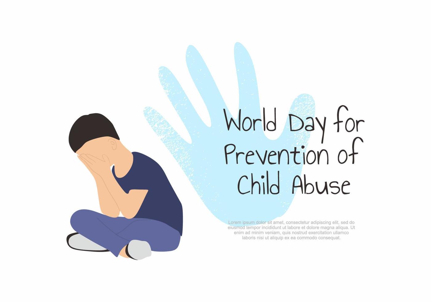 World day for prevention of child abuse background. vector