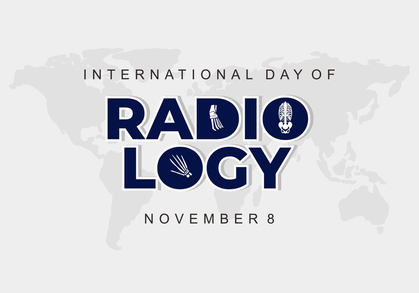 día internacional de los antecedentes de radiología celebrado el 8 de noviembre. vector