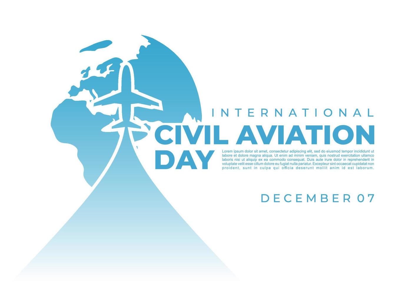 International civil aviation day background celebrated on vector