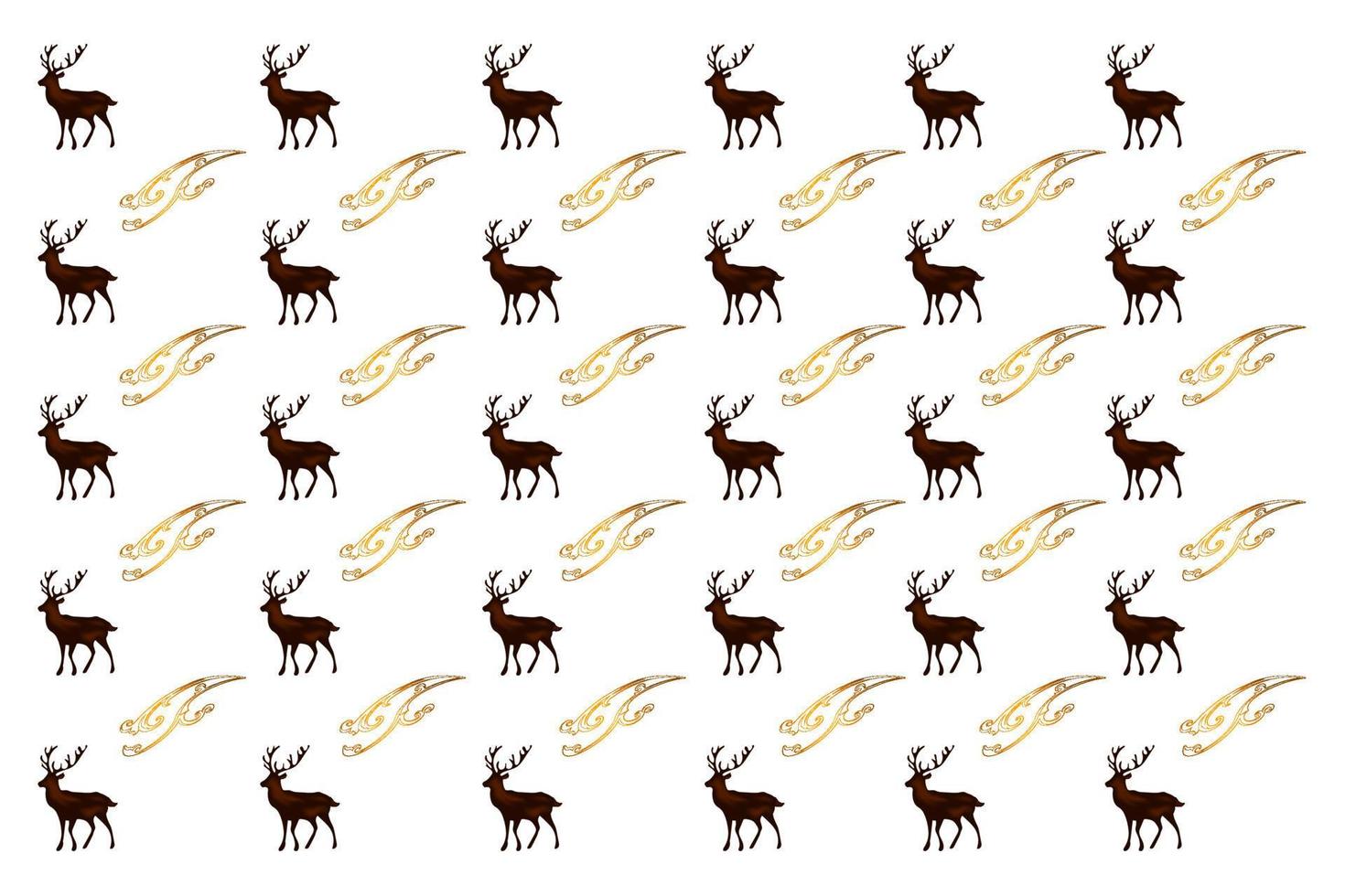 Christmas pattern on white background with deer and vintage pattern. Vector image. Package design.