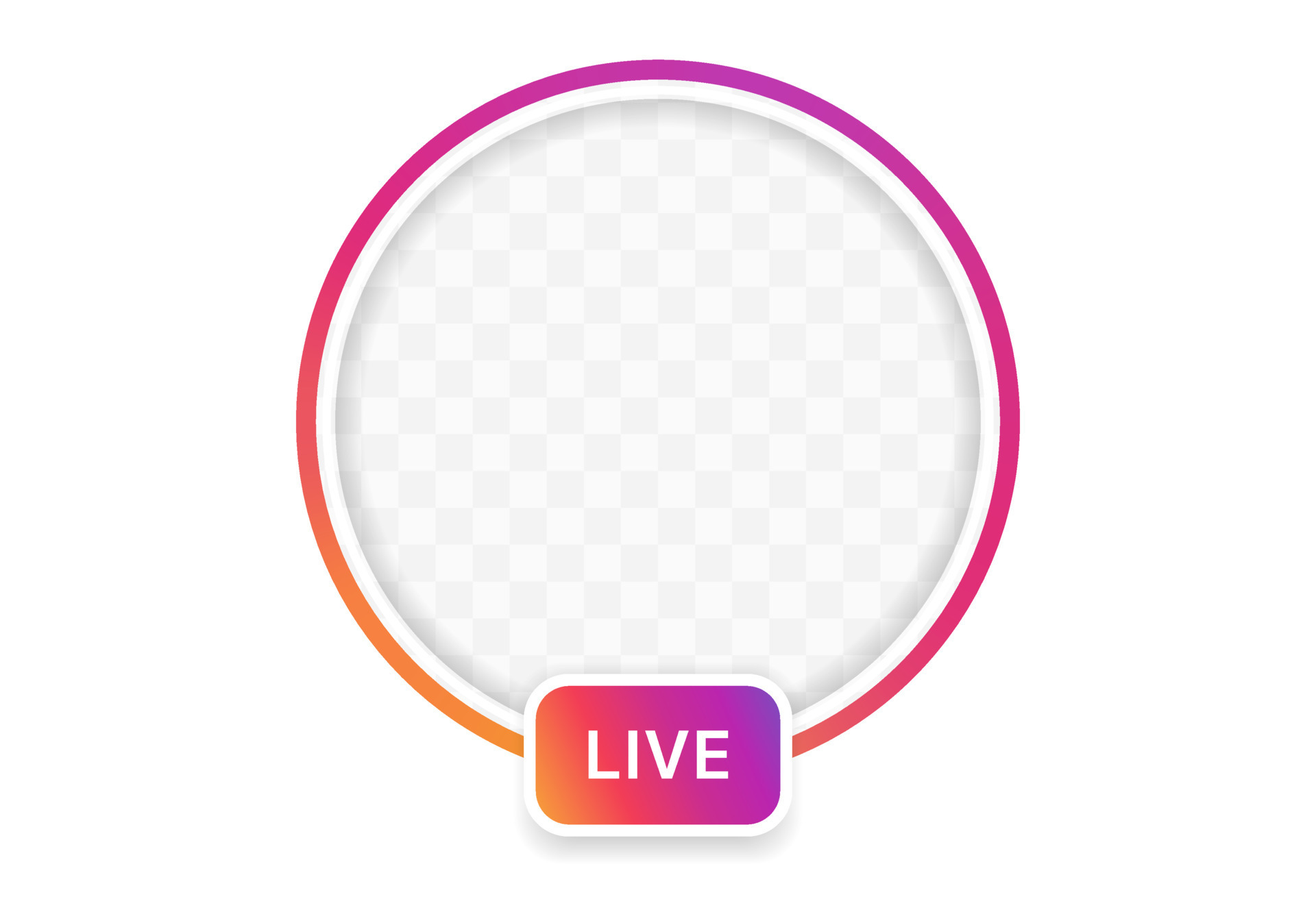 Instagram story, live stream, new story badge. Isolated empty instagram  stories and live button on white background. Circle frame for profile  picture. Profile icon. 13744196 Vector Art at Vecteezy