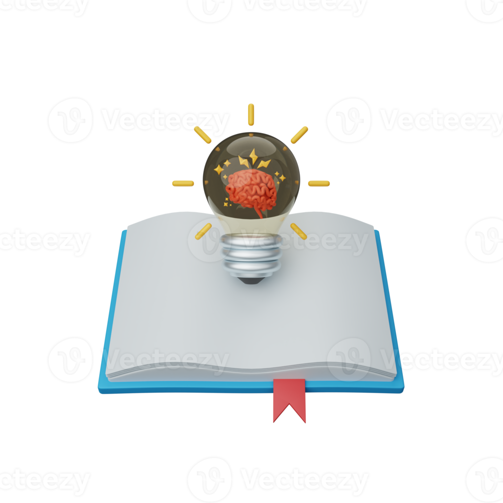 3d interpretazione innovazione libro isolato utile per formazione scolastica, apprendimento, conoscenza, scuola e classe png