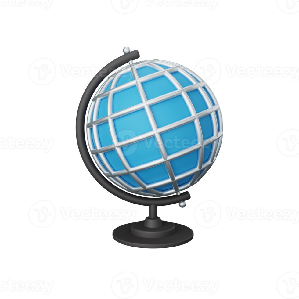 3d renderen tafel wereldbol geïsoleerd nuttig voor opleiding, aan het leren, kennis, school- en klasse ontwerp png