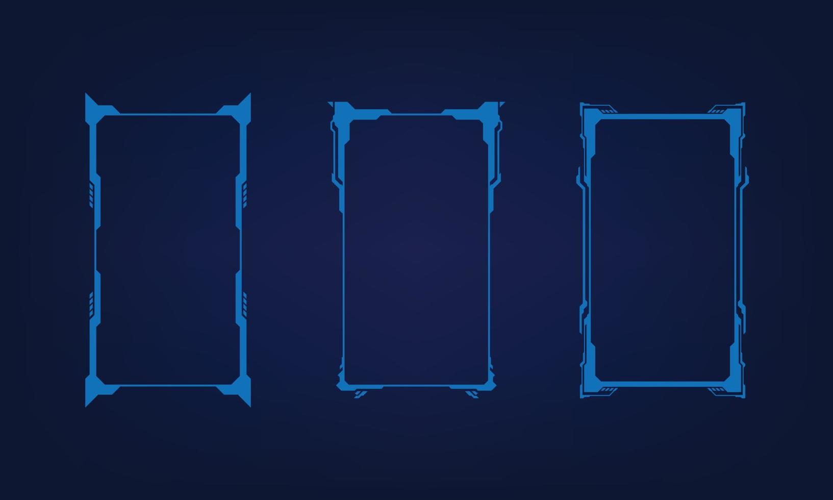 HUD Futuristic User Screen Control Interface Set. Abstract Virtual Hologram Target Monitor Concept Design. vector