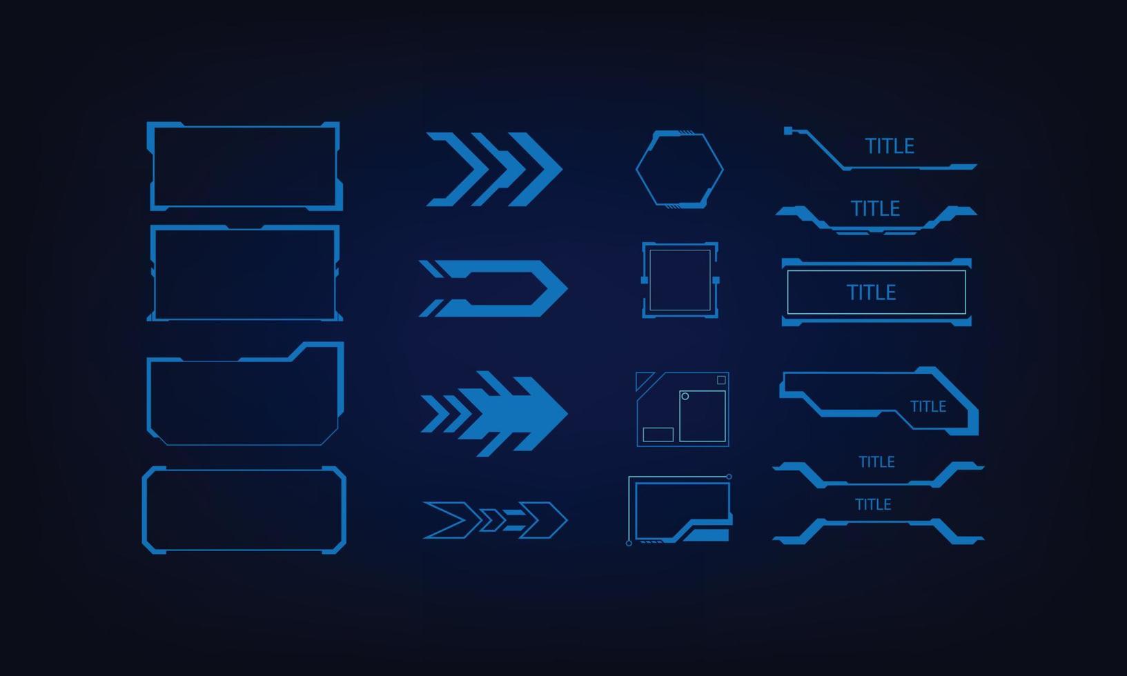 conjunto de elementos de interfaz de usuario modernos de ciencia ficción. hud abstracto futurista. bueno para la interfaz de usuario del juego. ilustración vectorial eps10 vector