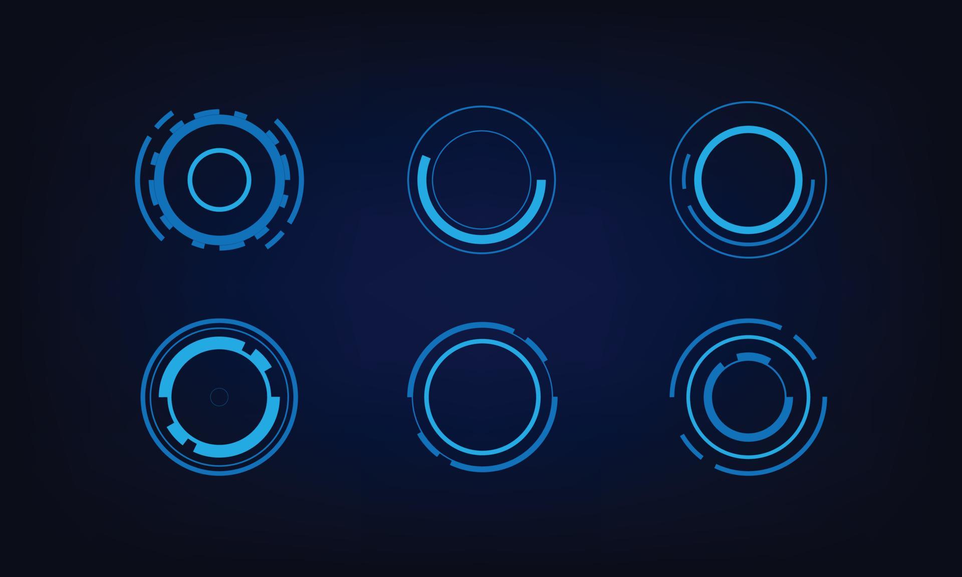 WebCircle HUD elements for UI, UX, GUI, FUI. Set abstract digital ...