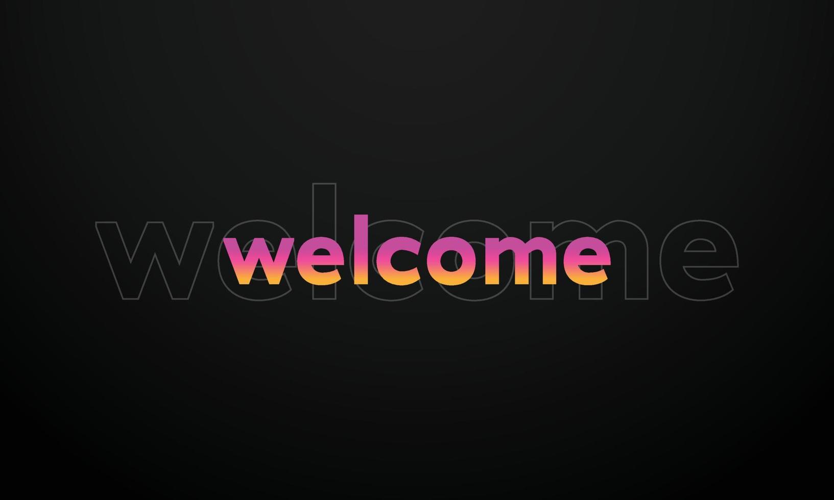 Welcome typography with liquid font, glowing and modern vector