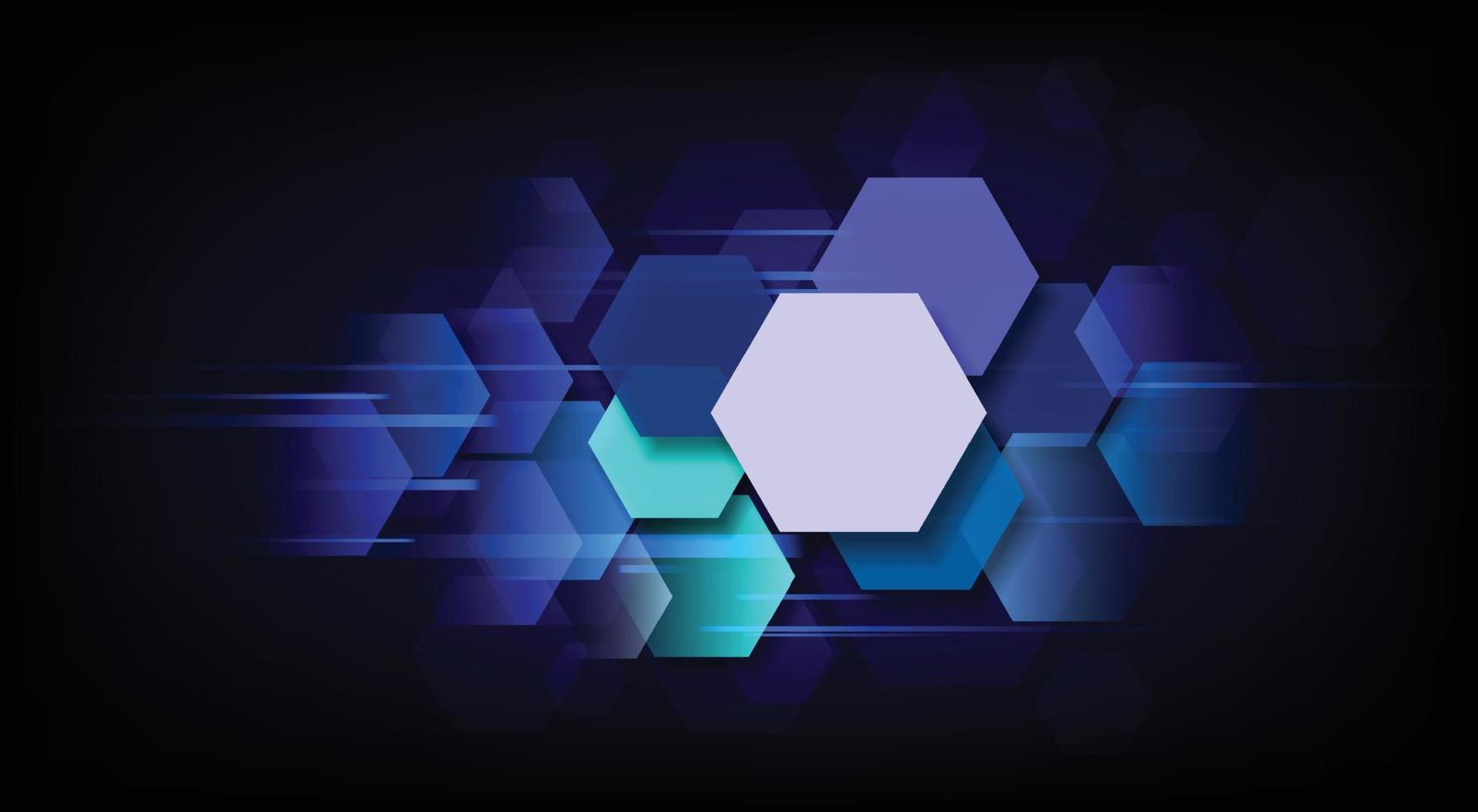 Abstract blue hexagon background. Futuristic technology digital hi tech concept background. Banner, posters, cards, headers, website vector