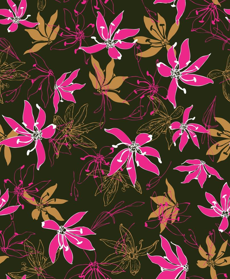 Wallpaper, fabric or design,floral pattern. vector