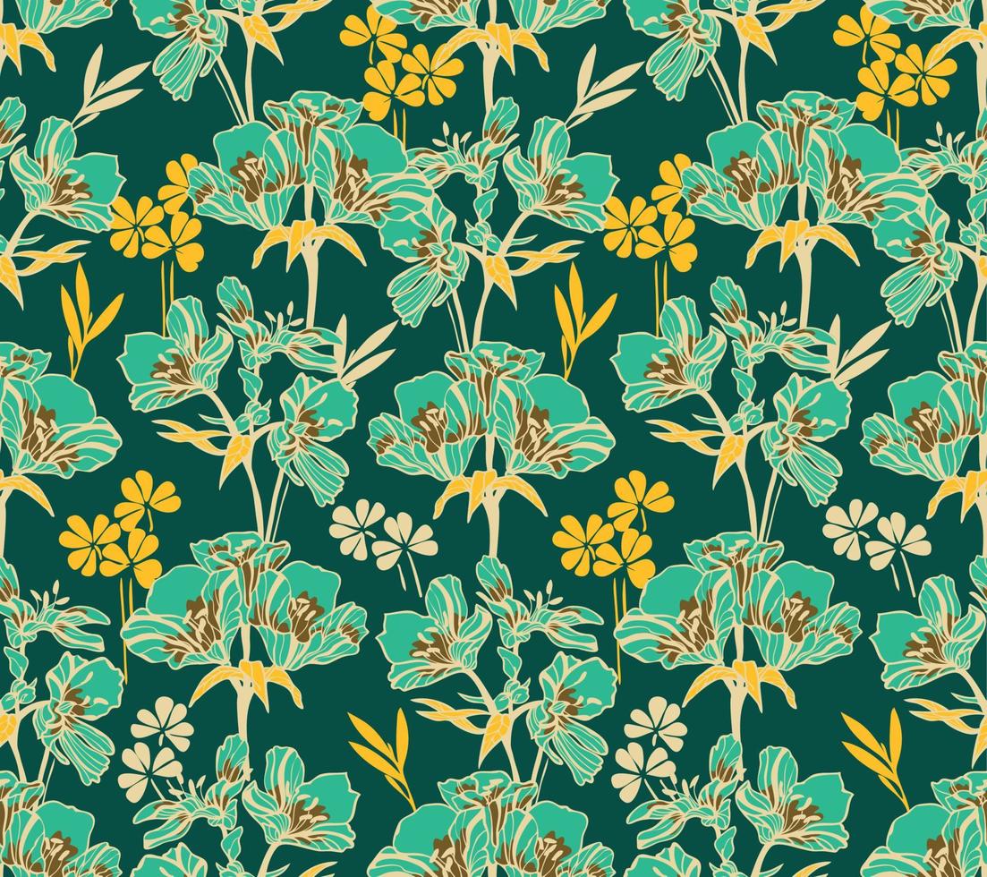 Wallpaper, fabric or design,floral pattern. vector