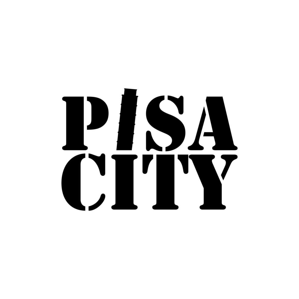 imagen de diseño de logotipo de tipografía de espacio negativo de ciudad de pisa vector